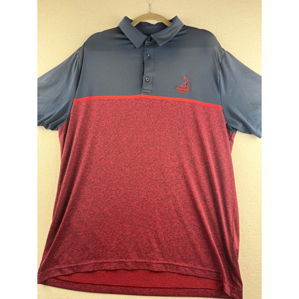 Under Armour Mens XL Playoff Polo Shirt Navy  Pinehurst 1895 Golf Logo Stretch‎